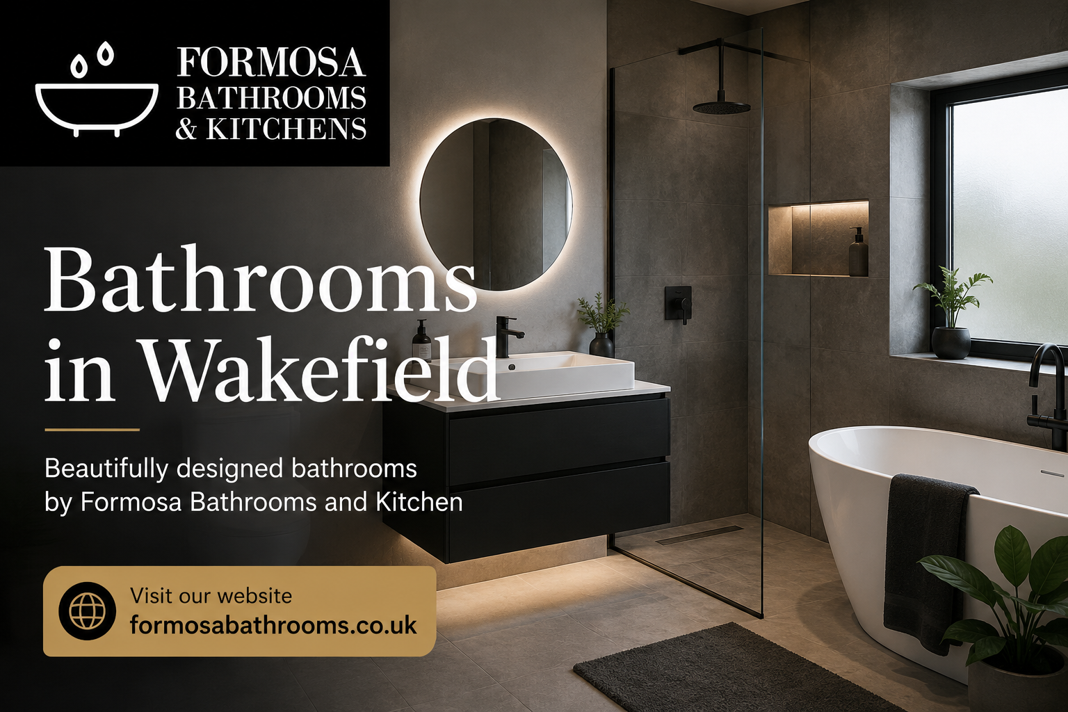 Modern Bathrooms in Wakefield featuring eco-friendly materials and sustainable wooden vanity design