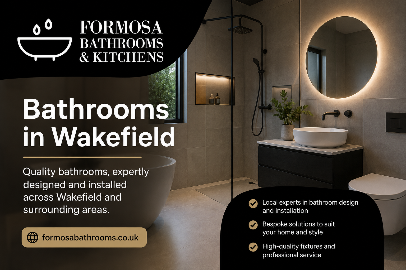 Stylish contemporary bathroom design in Wakefield
