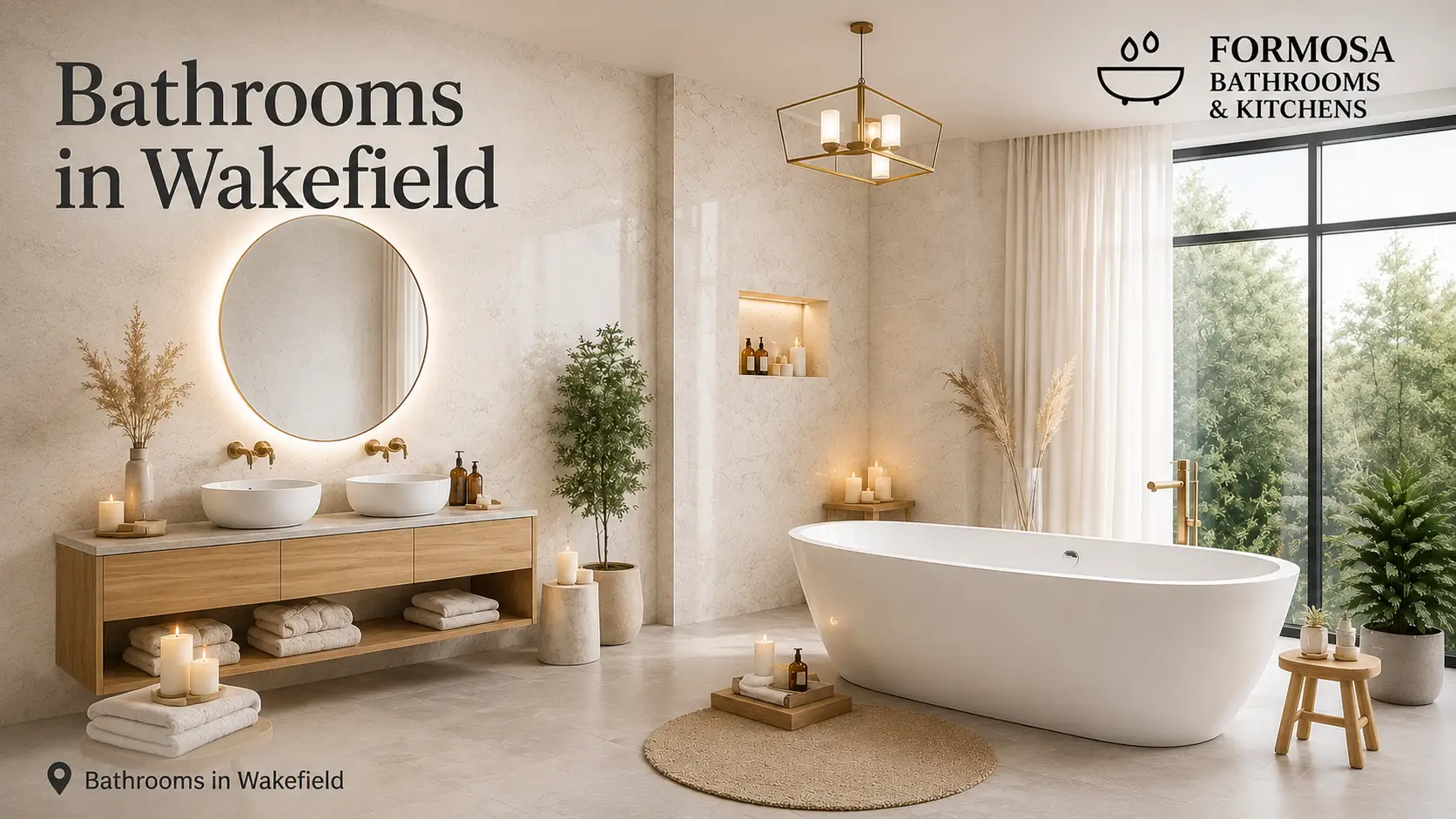 Contemporary Bathrooms in Wakefield featuring stylish tiles and bespoke storage