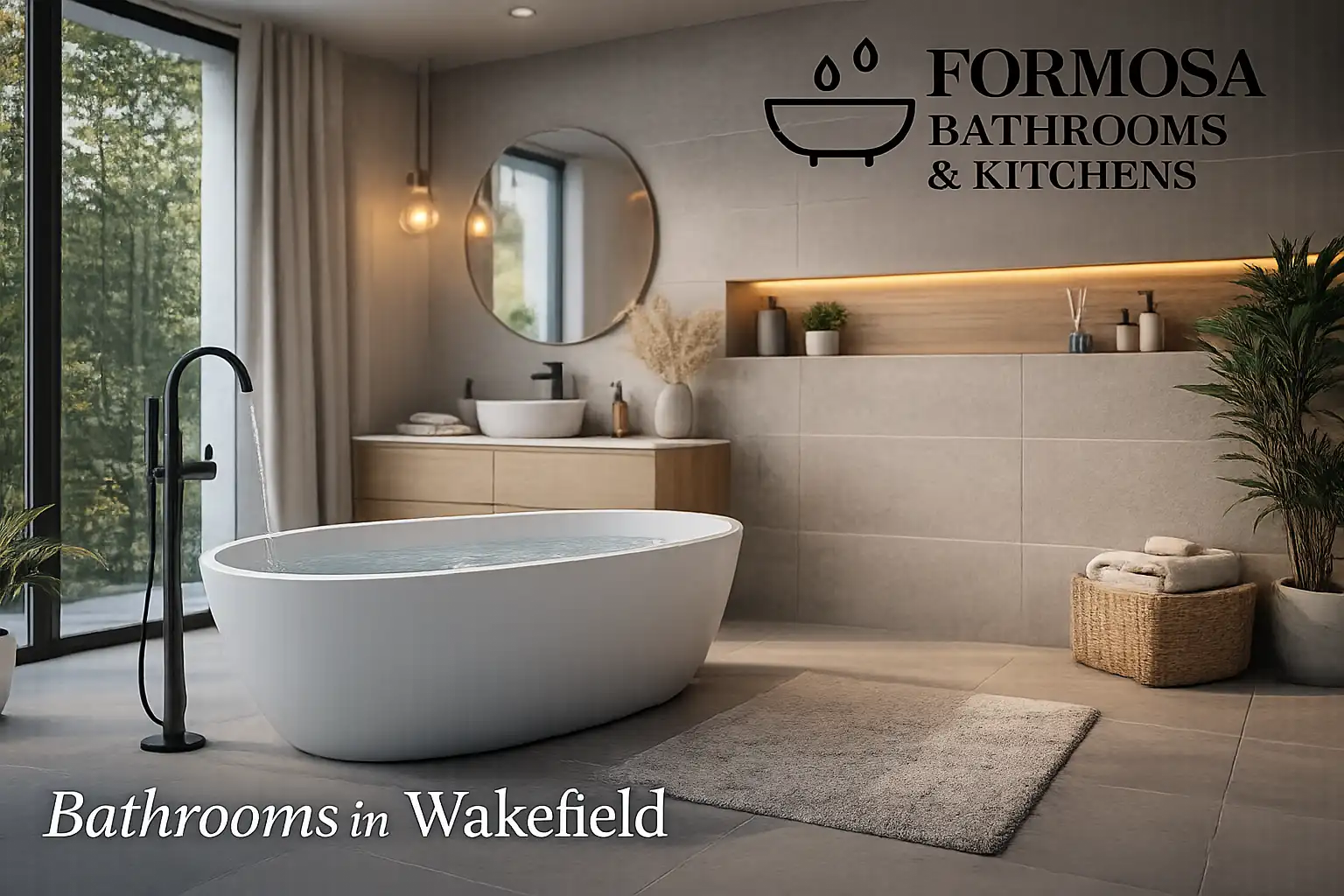 Affordable Bathrooms in Wakefield featuring contemporary tiles and premium fittings