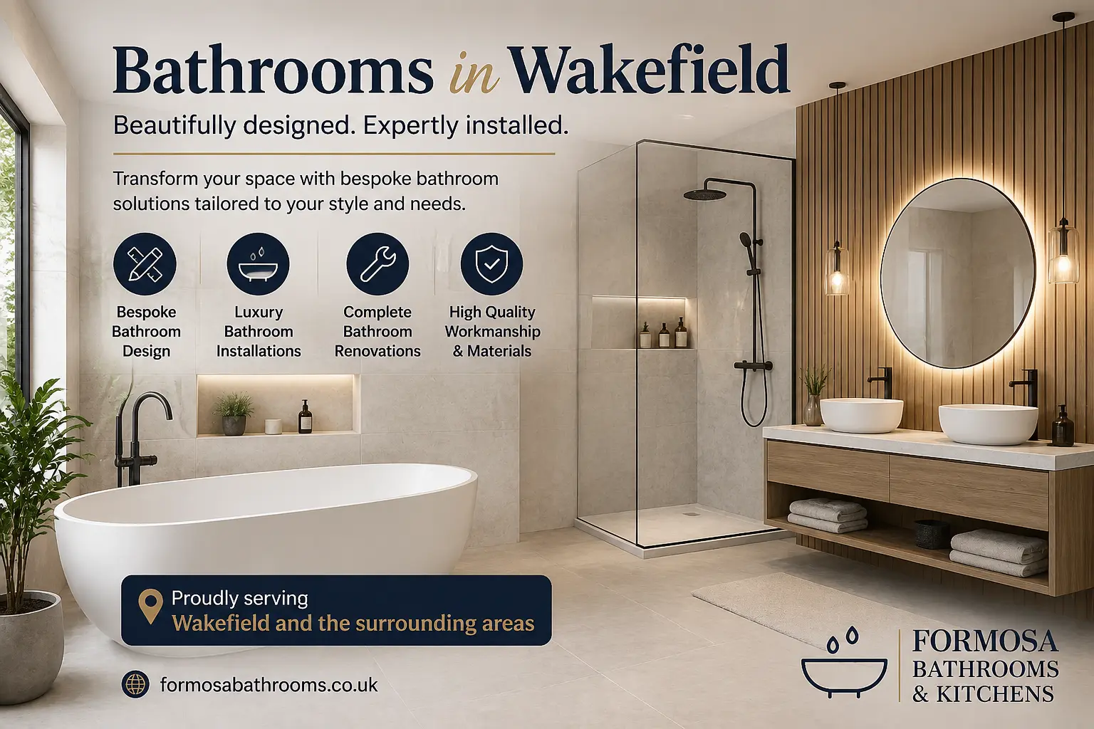 Bathrooms in Wakefield by Formosa Bathrooms & Kitchens with modern luxury design